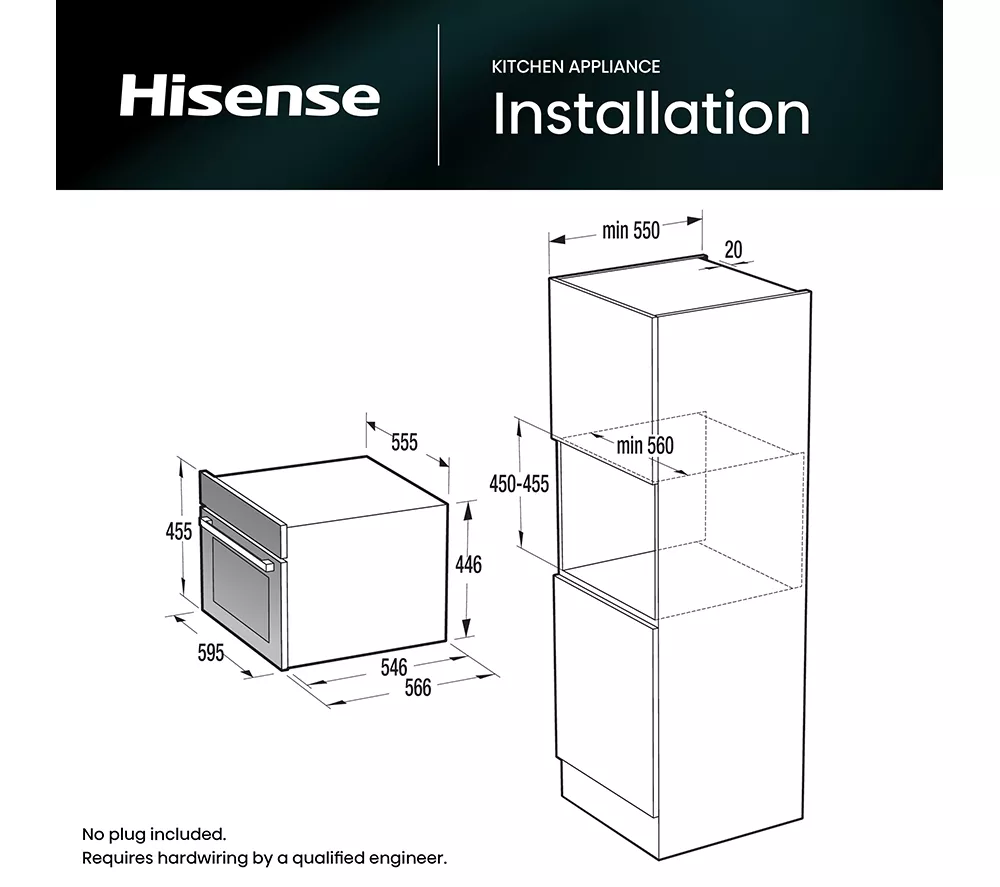HISENSE Hi8 BlackLine BIM4AH8UKWF Compact Electric Oven with Microwave – Jet Black