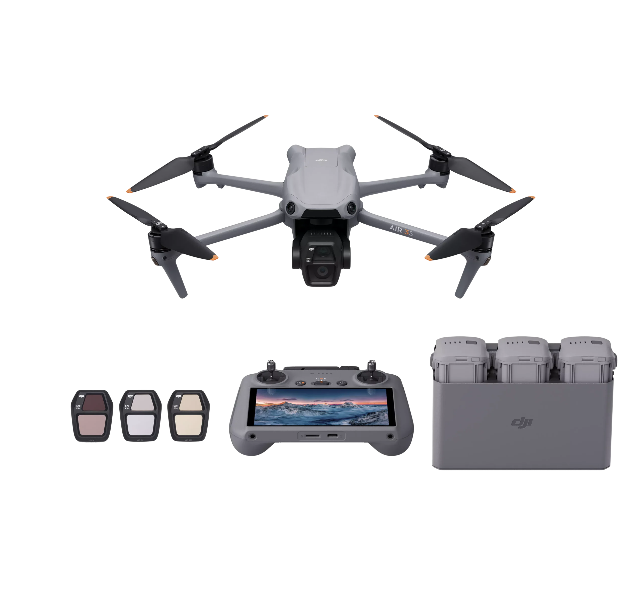 DJI Air 3S Drone Fly More Combo with RC 2 Remote Controller - Grey