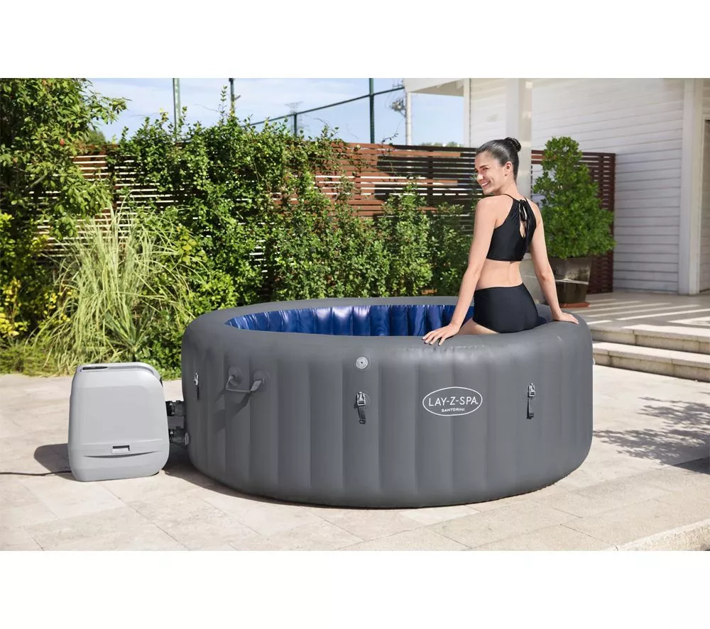 LAY-Z-SPA Santorini Airjet Inflatable Hot Tub - Grey