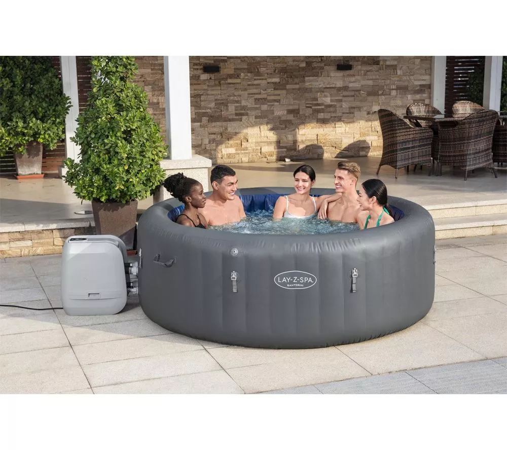 LAY-Z-SPA Santorini Airjet Inflatable Hot Tub - Grey