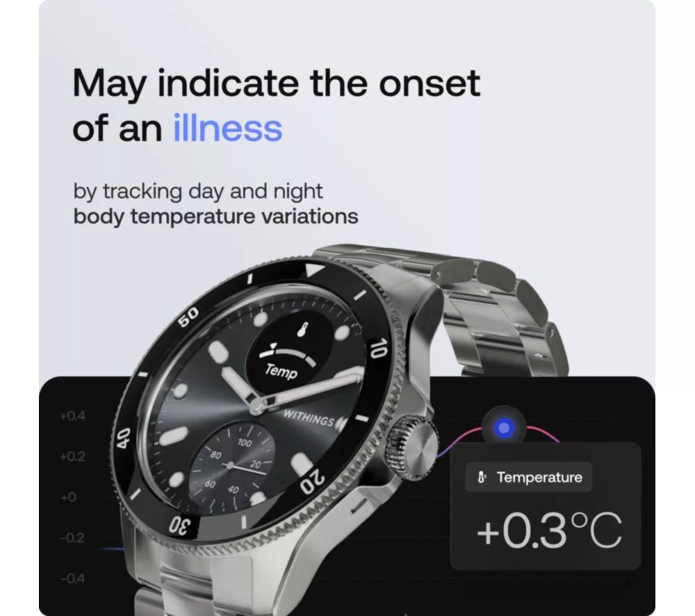 WITHINGS ScanWatch Nova Hybrid Smart Watch - Black, 42 mm