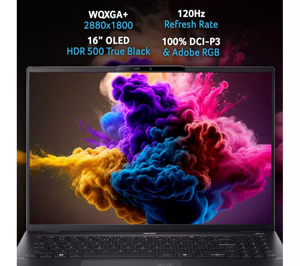 ACER Swift AI 16" Laptop, Copilot+ PC - Intel® Core™ Ultra 7, 1 TB SSD, Black
