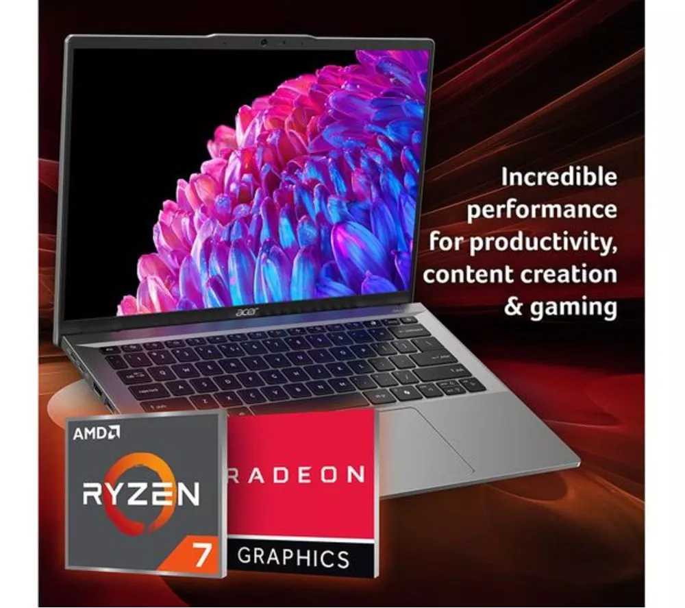 ACER Swift Go 14 OLED 14" Refurbished Laptop - AMD Ryzen 7, 1 TB SSD, Grey (Very Good Condition)