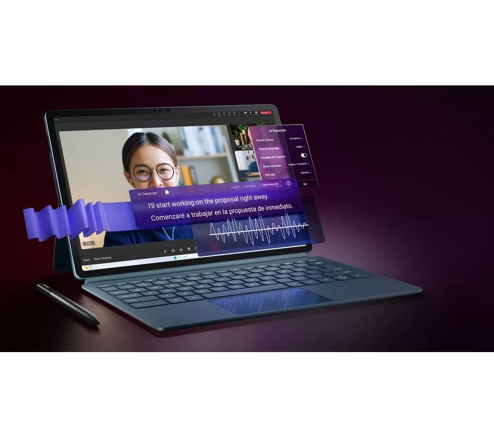 LENOVO Yoga Tab Plus 12.7" Tablet with Keyboard & Pen - 256 GB, Tidal Teal