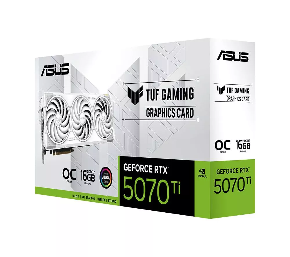 ASUS GeForce RTX 5070 Ti 16 GB TUF Gaming OC Graphics Card - White