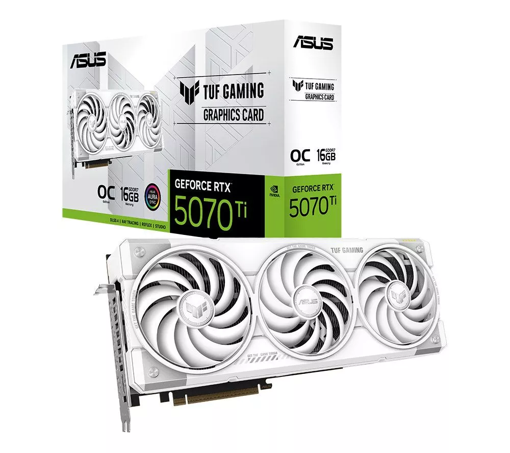 ASUS GeForce RTX 5070 Ti 16 GB TUF Gaming OC Graphics Card - White