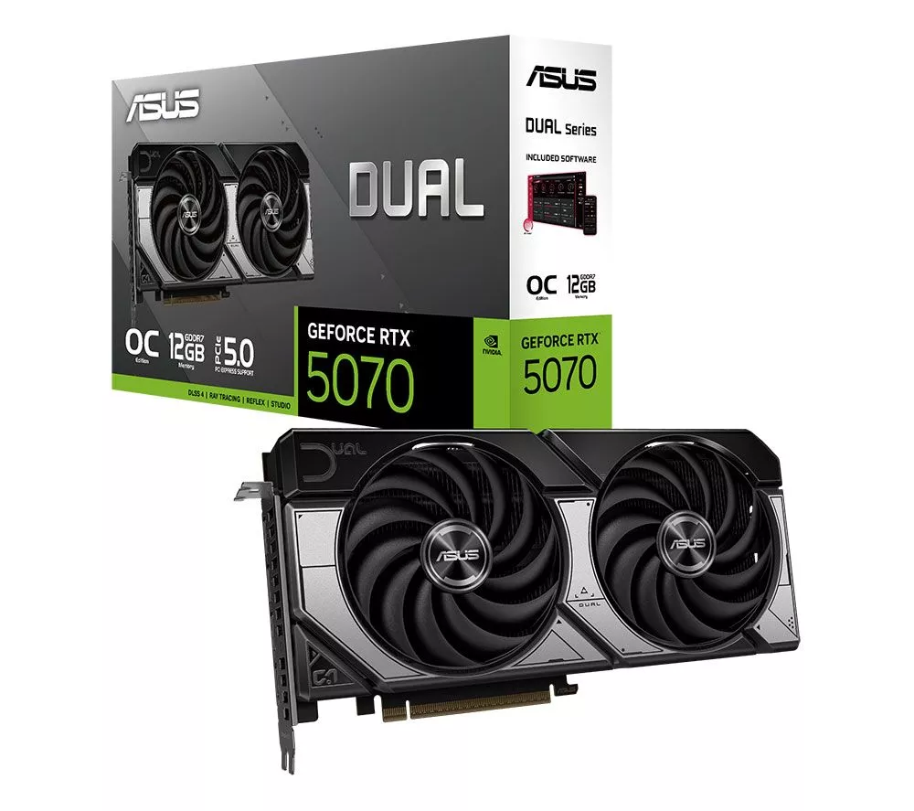 ASUS GeForce RTX 5070 12 GB Dual OC Edition Graphics Card - Black