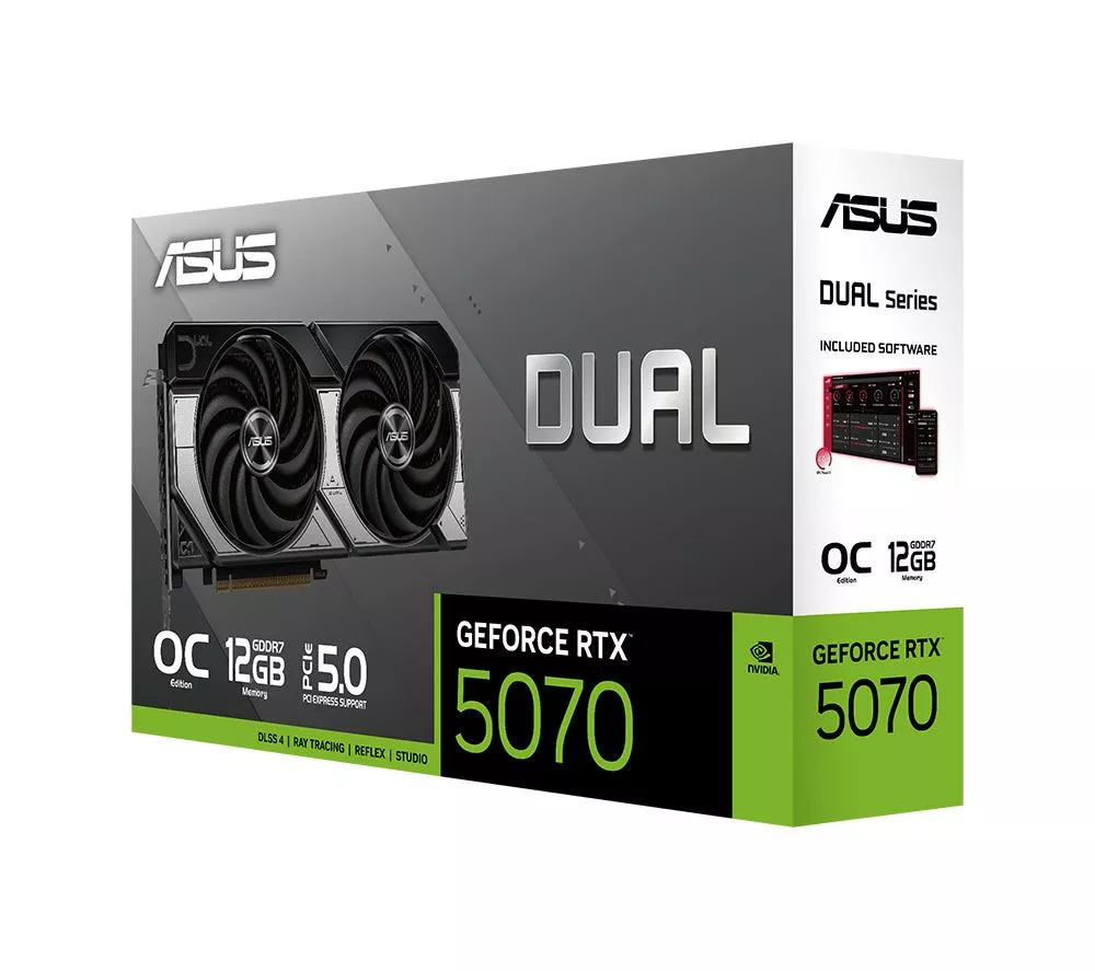 ASUS GeForce RTX 5070 12 GB Dual OC Edition Graphics Card - Black