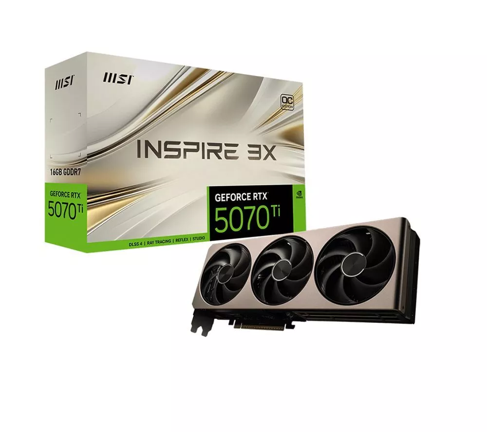 MSI GeForce RTX 5070 Ti 16 GB Inspire 3X OC Plus Graphics Card