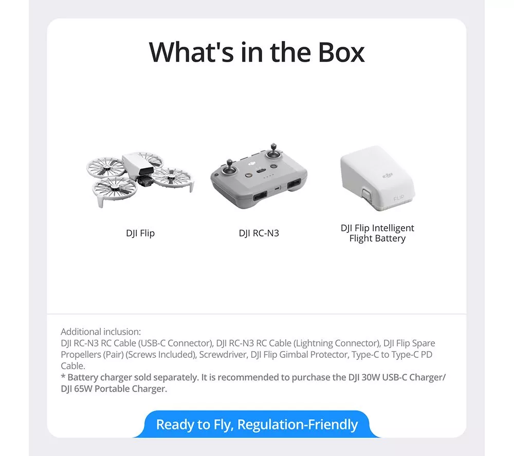 DJI Flip Drone with RC-N3 Controller - Grey