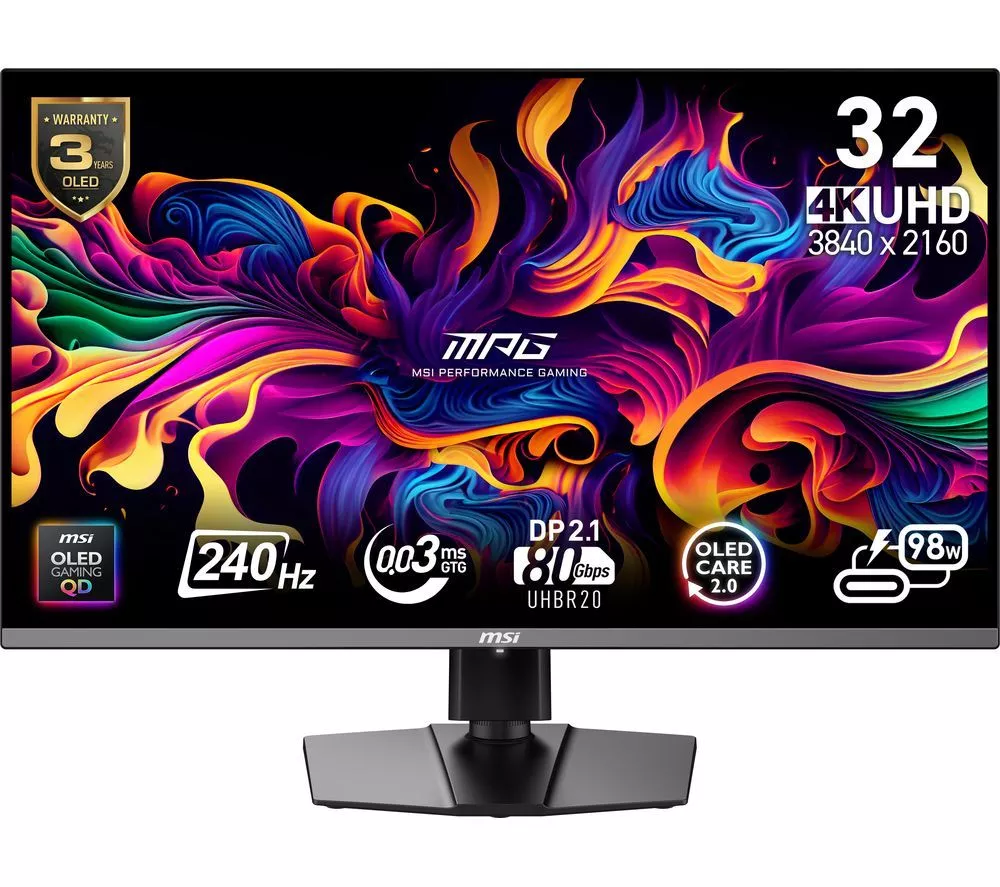 MSI MPG 322URX 4K Ultra HD 32" Quantum Dot QD-OLED Gaming Monitor - Black