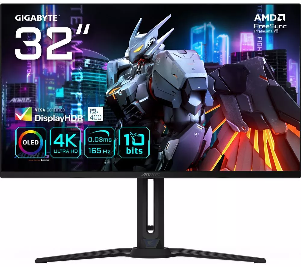 GIGABYTE AORUS FO32U 4K Ultra HD 31.5" QD-OLED Gaming Monitor - Black