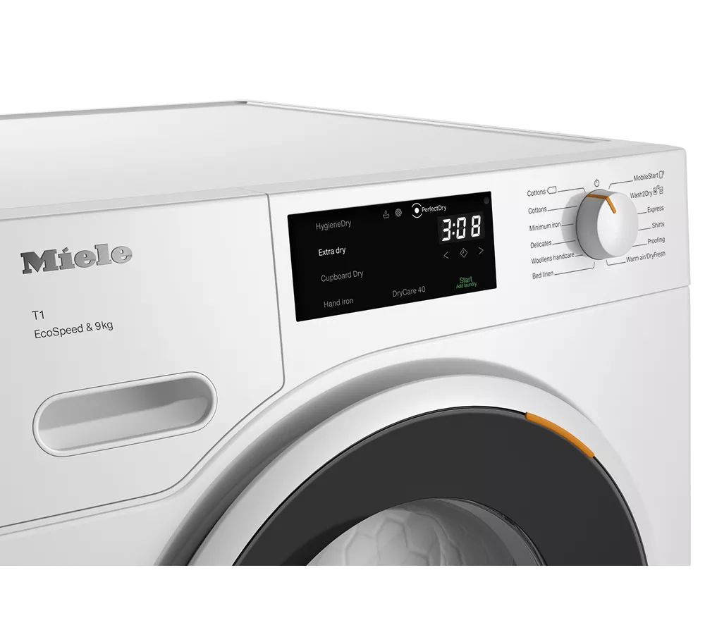 MIELE EcoSpeed T1 TWD640WP WiFi-enabled 9 kg Heat Pump Tumble Dryer - White