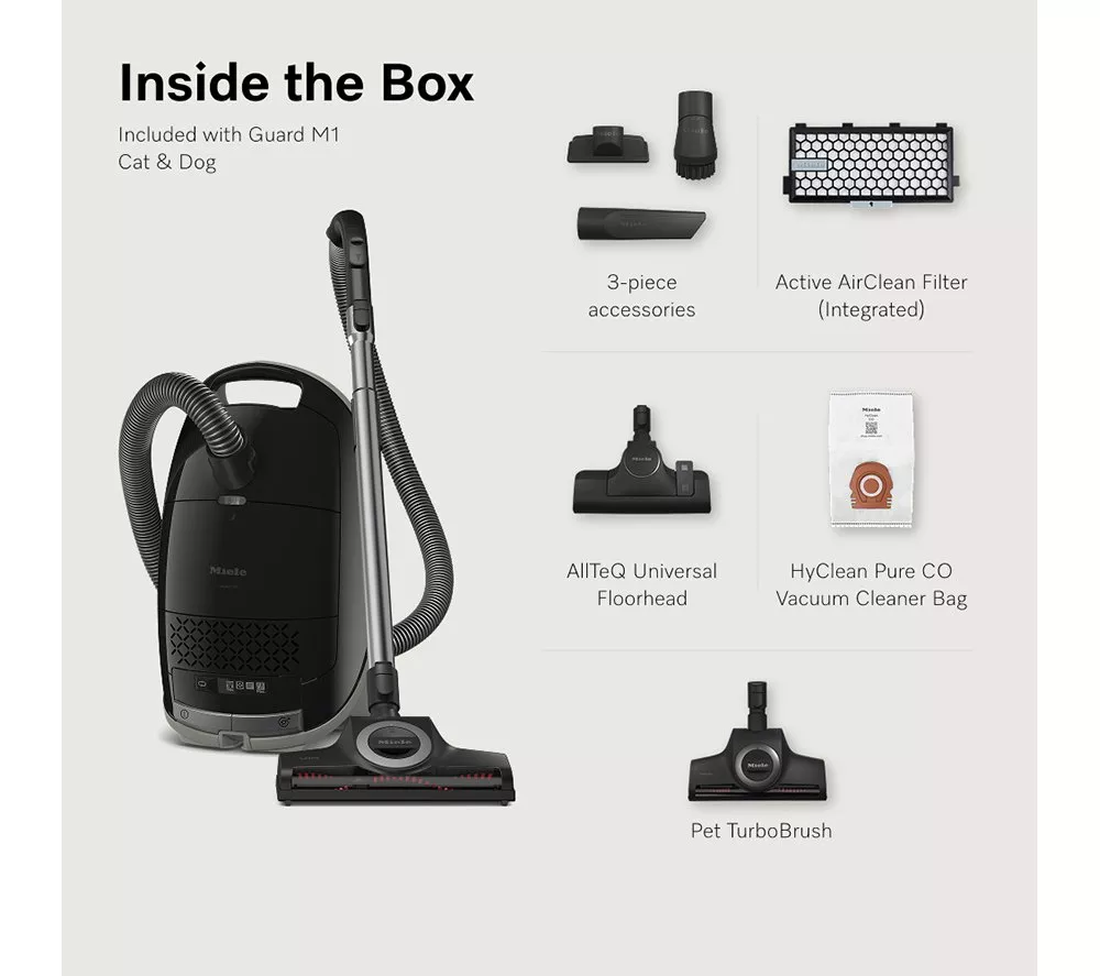 MIELE Guard M1 Cat & Dog Cylinder Bagged Vacuum Cleaner - Black