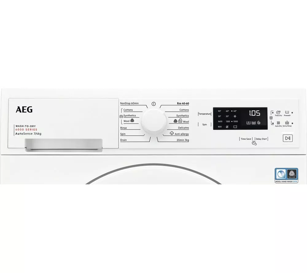AEG 6000 Series LWX60746B 7 kg Washer Dryer - White