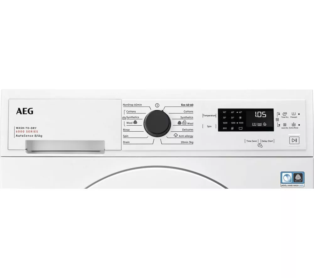 AEG 6000 Series LWX60846B 8 kg Washer Dryer - White