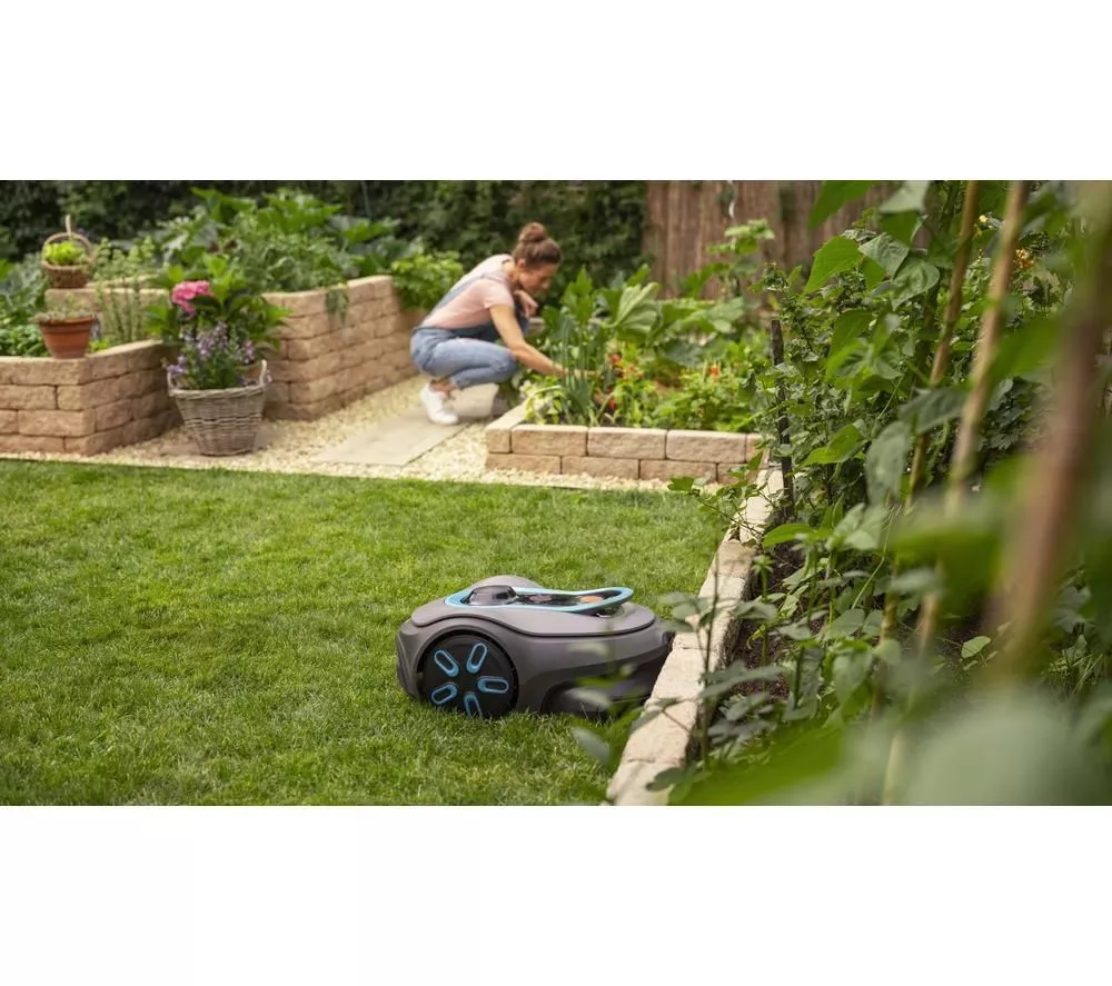 GARDENA Smart SILENO Free Cordless Robot Lawn Mower - Black & Blue