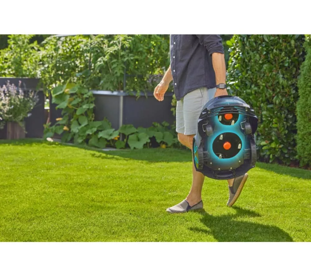 GARDENA Smart SILENO Free Cordless Robot Lawn Mower - Black & Blue