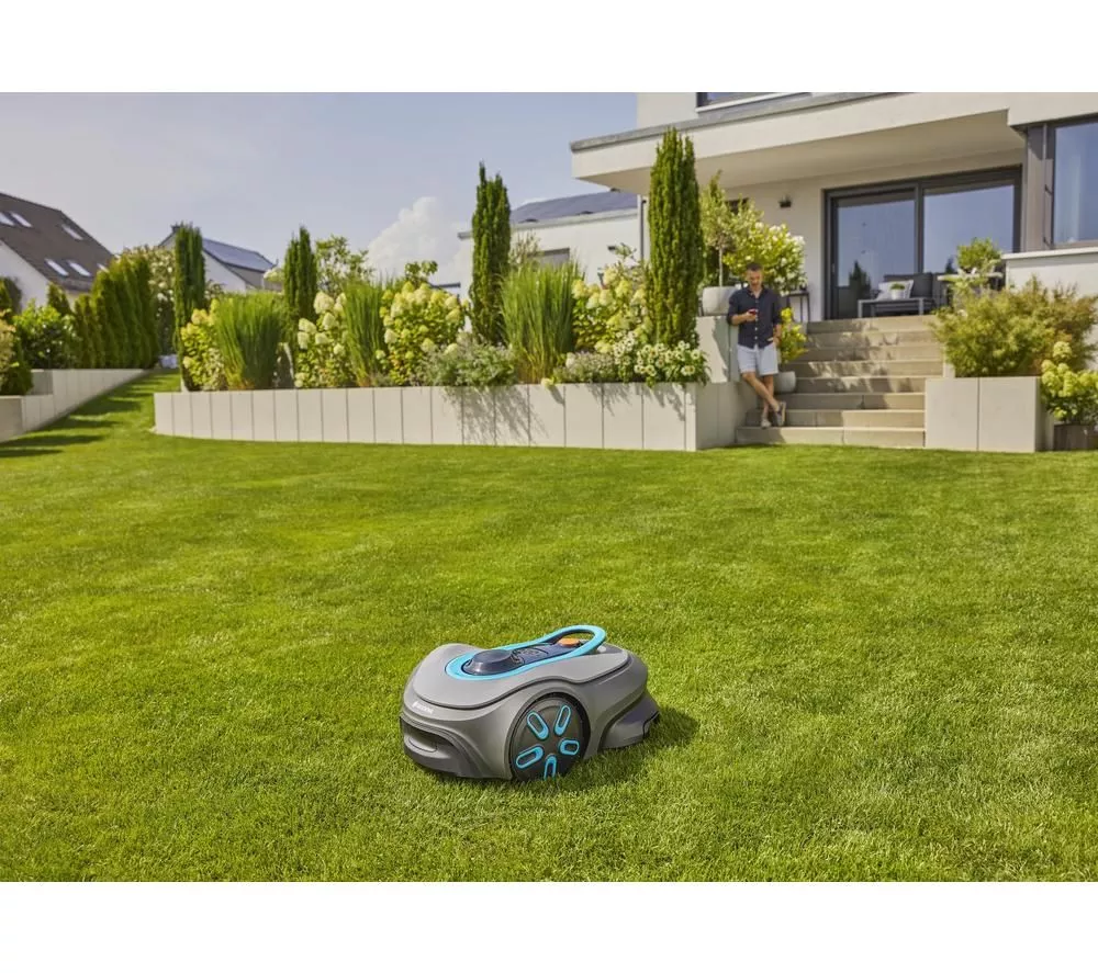 GARDENA Smart SILENO Free Cordless Robot Lawn Mower - Black & Blue