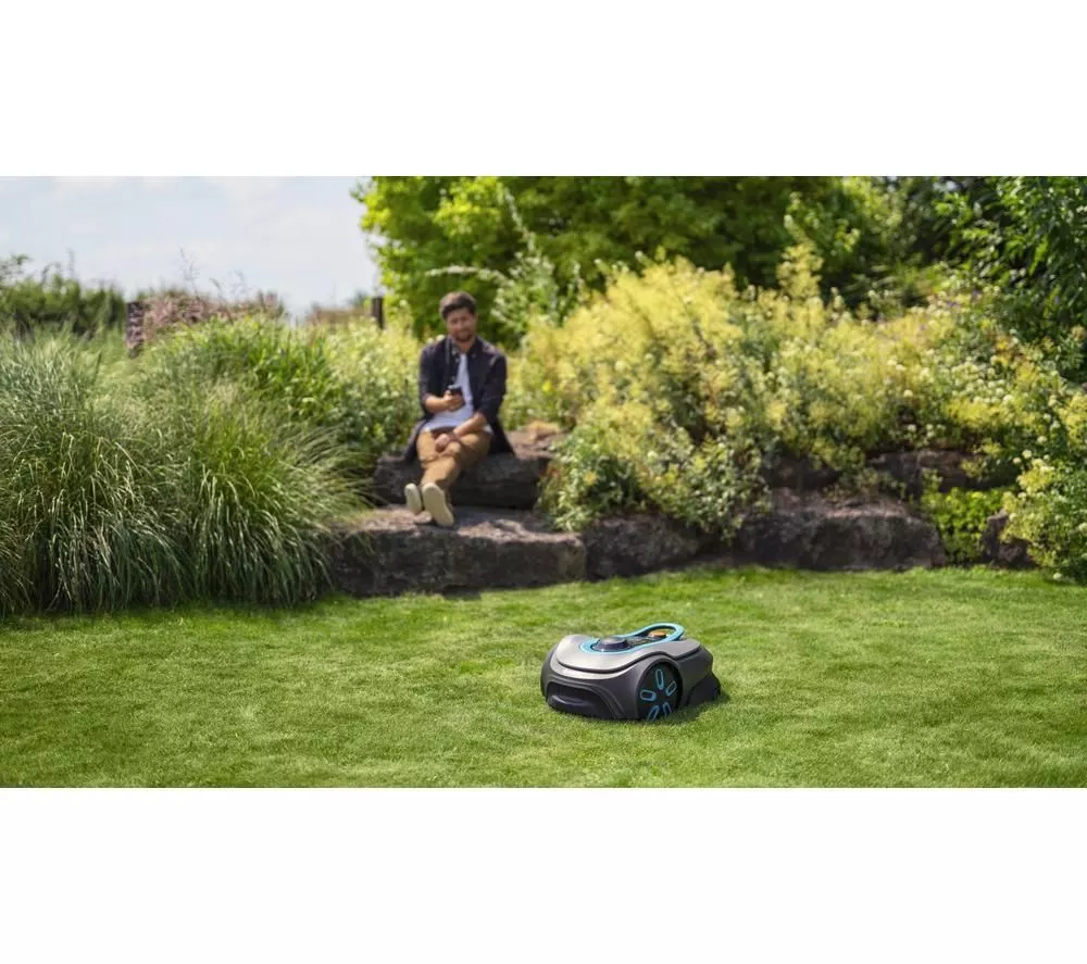GARDENA Smart SILENO Free Cordless Robot Lawn Mower - Black & Blue