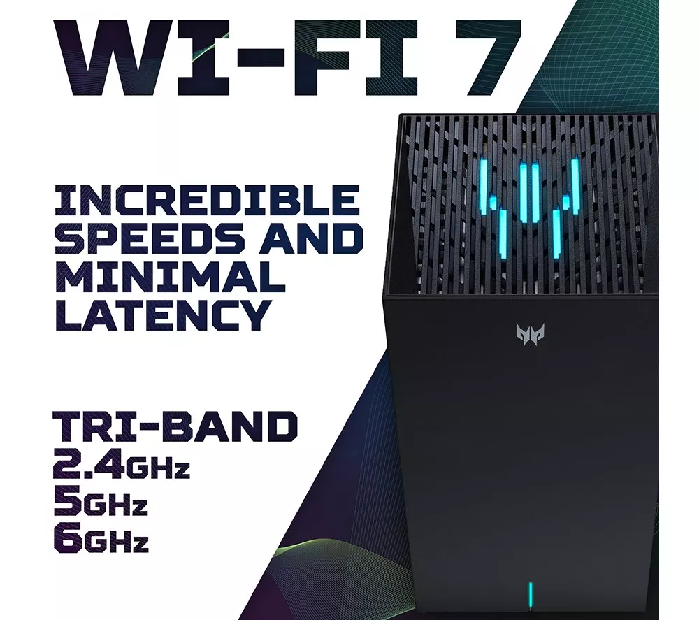 ACER Predator Connect X7 5G CPE WiFi Cable Router - BE9500, Tri-band