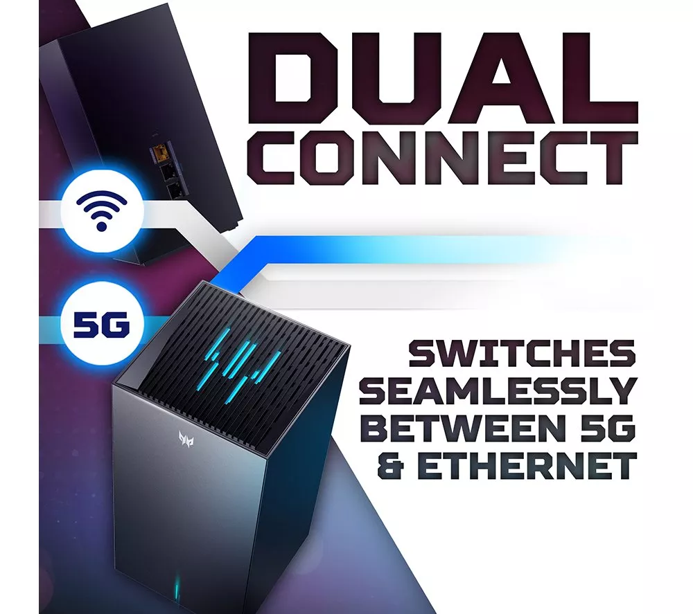 ACER Predator Connect X7 5G CPE WiFi Cable Router - BE9500, Tri-band