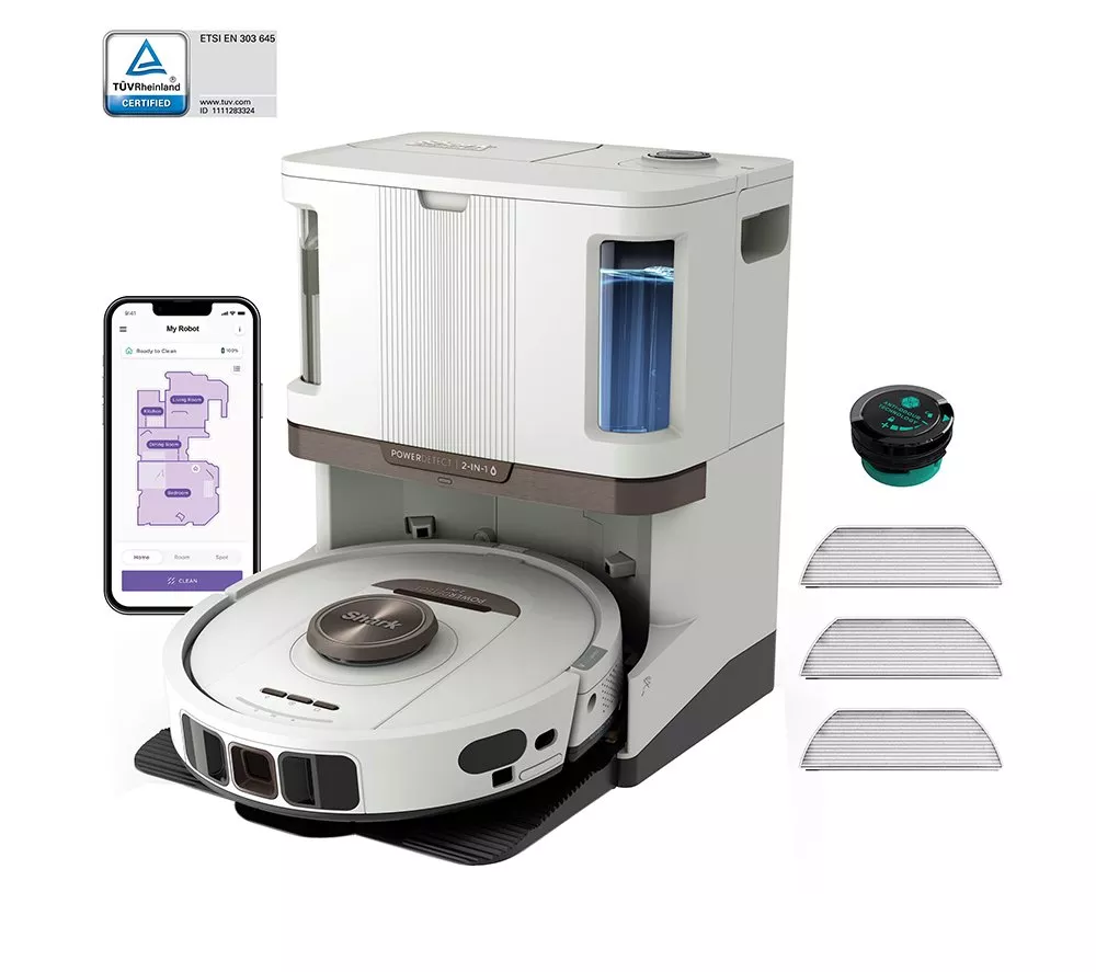 SHARK PowerDetect NeverTouch Pro RV2800ZEUKWH 2-in-1 Robot Vacuum Cleaner - White