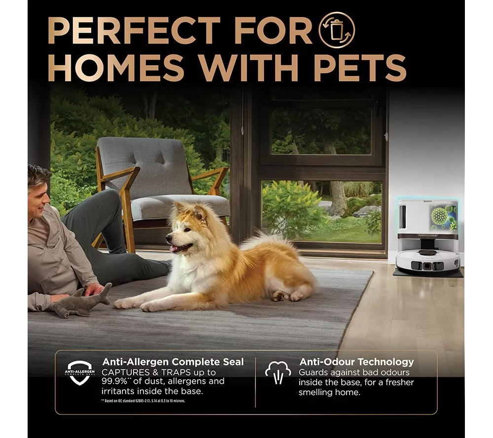 SHARK PowerDetect NeverTouch Pro RV2800ZEUKWH 2-in-1 Robot Vacuum Cleaner - White