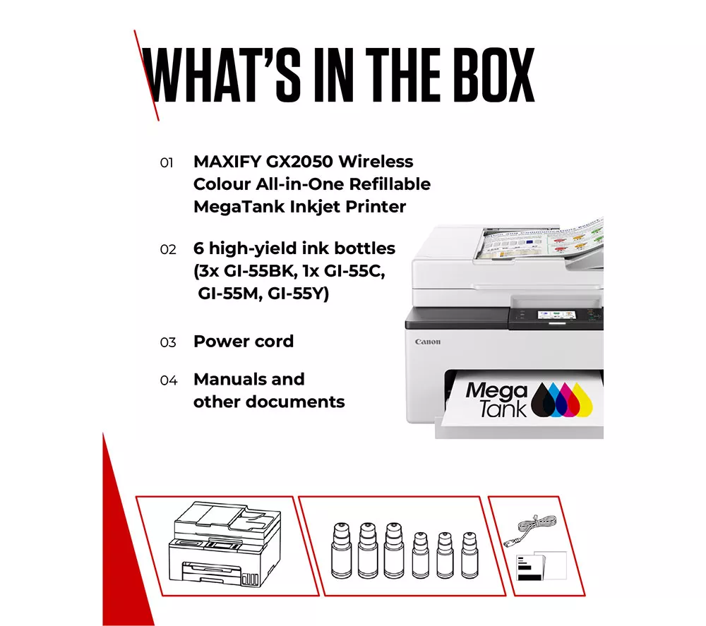CANON MAXIFY GX2050 All-in-One Wireless Inkjet Printer with Fax
