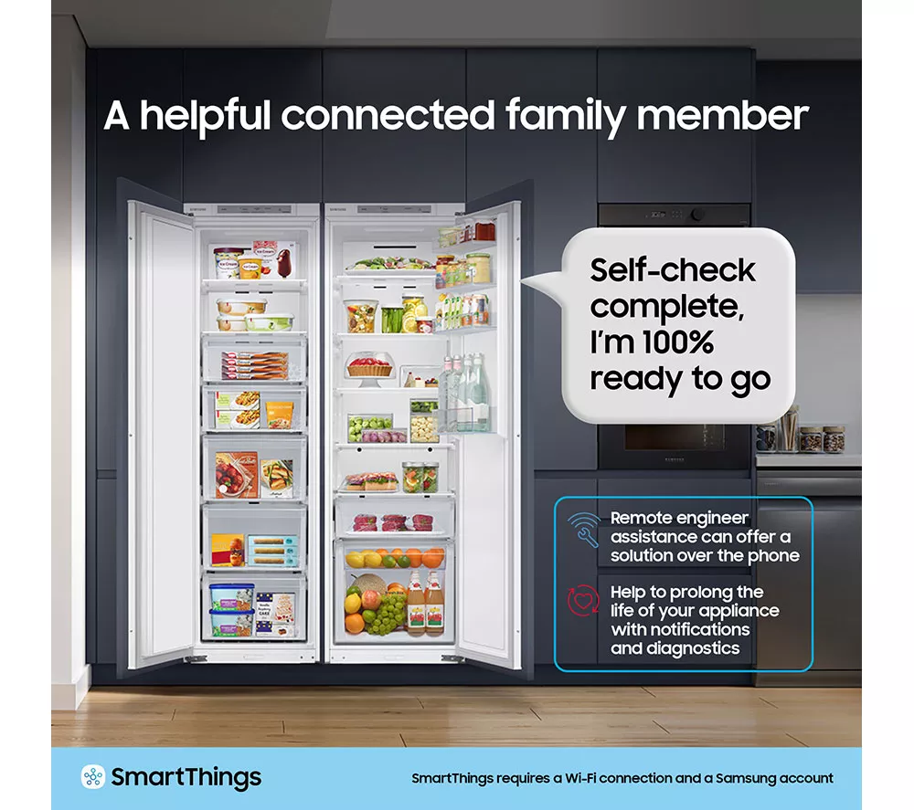 SAMSUNG Bespoke AI Series 6 SpaceMax BRB70F26DES0EU Integrated Smart 70/30 Fridge Freezer - Sliding Hinge, White