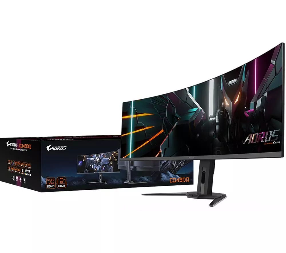 GIGABYTE AORUS CO49DQ 5K Ultra HD 49" Curved QD-OLED Gaming Monitor - Black
