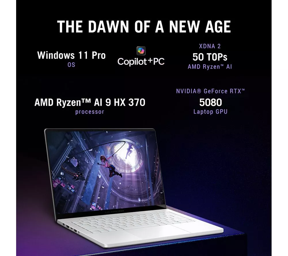 ASUS ROG Zephyrus G14 14" Gaming Laptop - AMD Ryzen AI 9, RTX 5080, 2 TB SSD