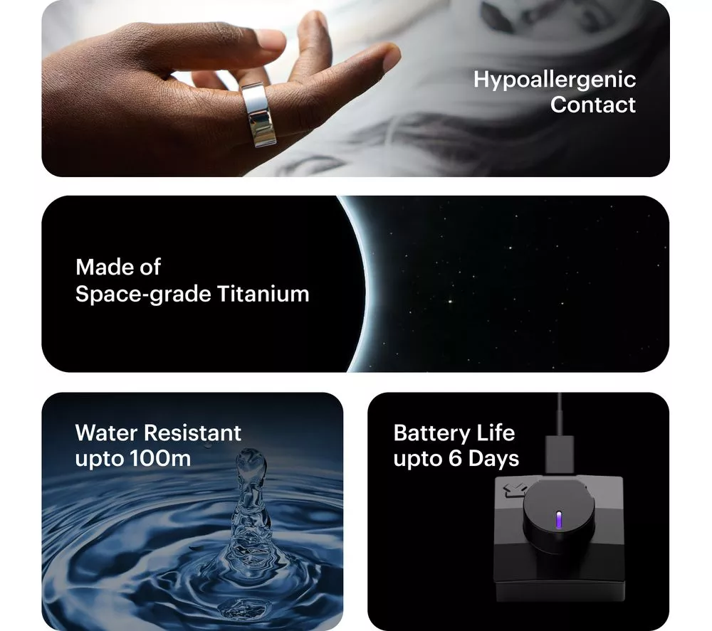 ULTRAHUMAN Ring Air - Space Silver, Size 11