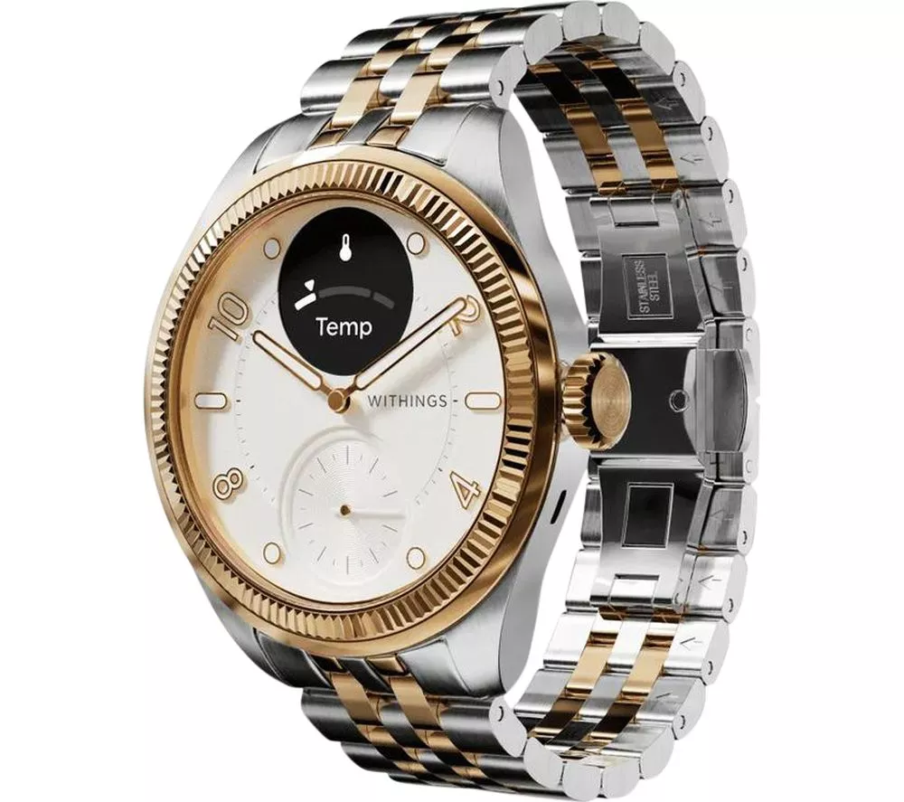 WITHINGS ScanWatch Nova Brilliant Hybrid Smart Watch - Gold, 39 mm