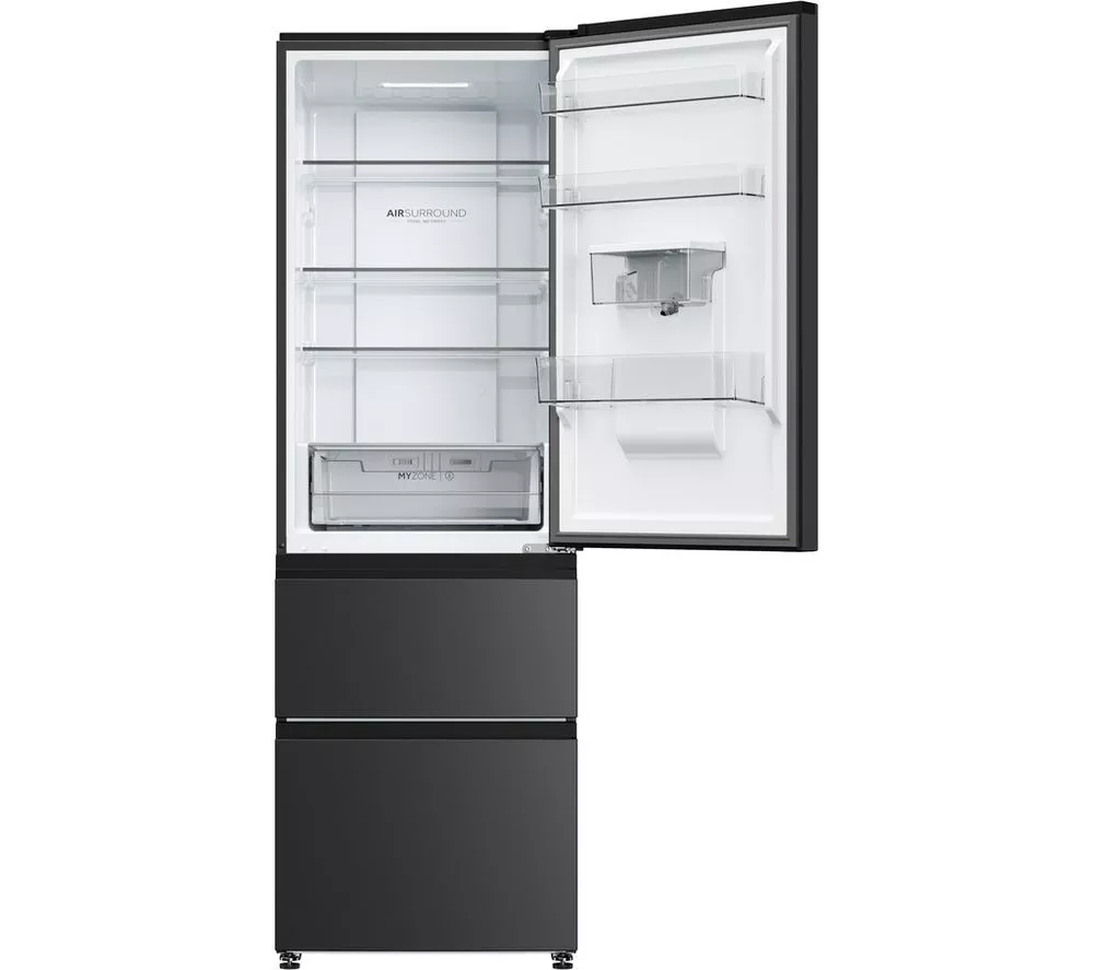 HAIER HTW3618EWPB Smart Fridge Freezer - Slate Black