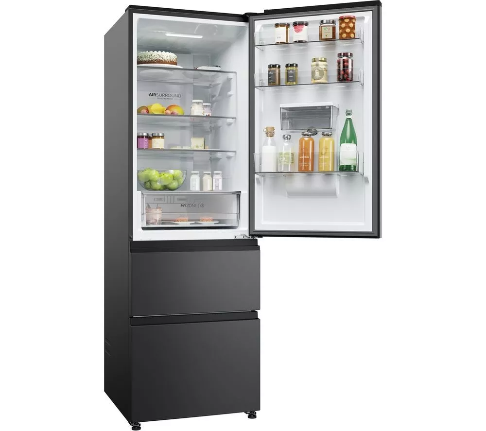 HAIER HTW3618EWPB Smart Fridge Freezer - Slate Black