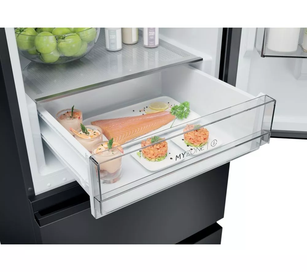 HAIER HTW3618EWPB Smart Fridge Freezer - Slate Black