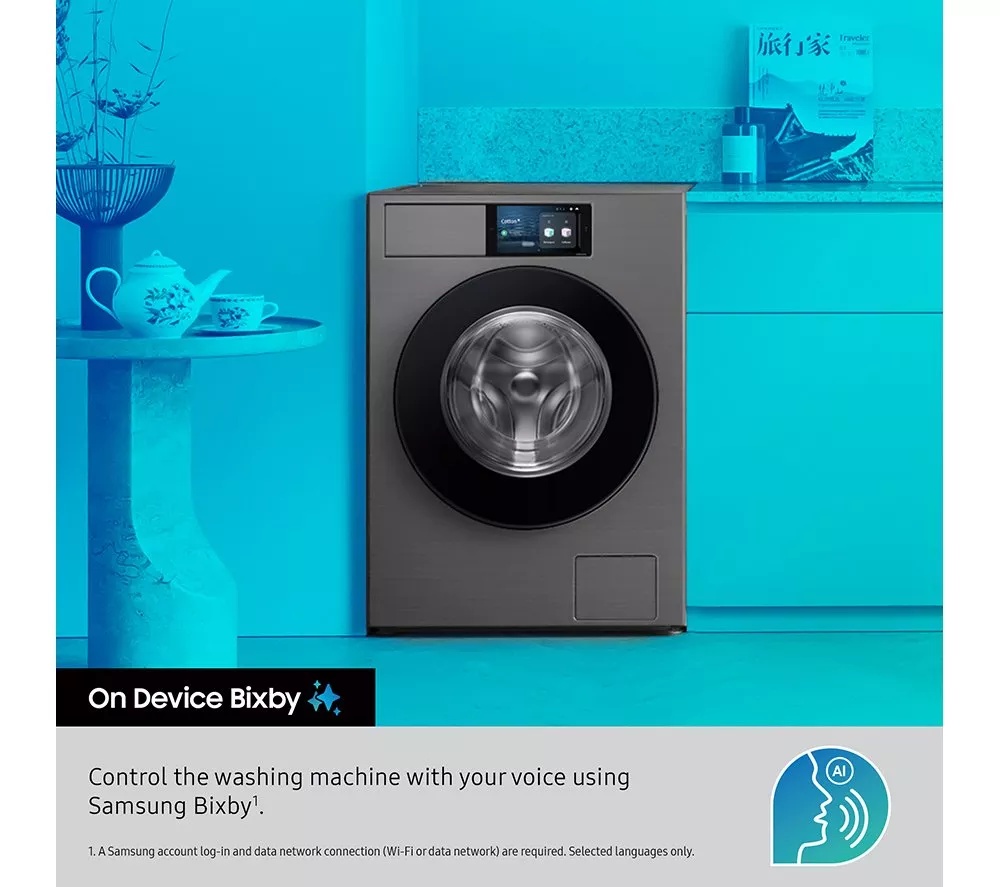 SAMSUNG Series 9 AI Home AI Energy WF90F09C4SU1 WiFi-enabled 9kg 1400 Spin Smart Washing Machine - Dark Silver