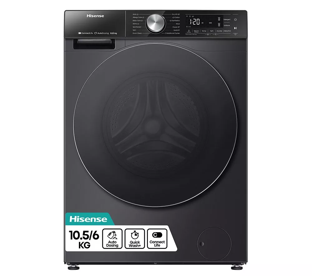 HISENSE 5S Series Auto Dosing WD5S1045BB WiFi-enabled 10.5 kg Washer Dryer - Black