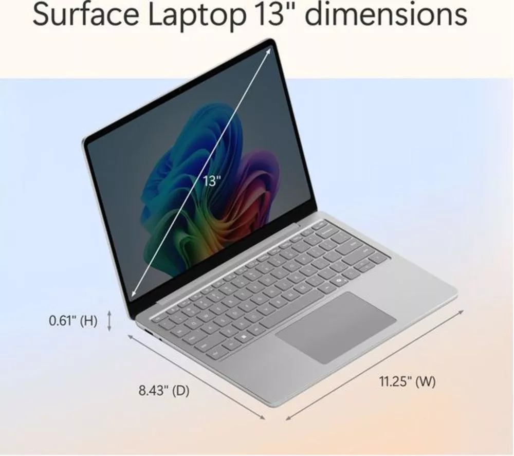MICROSOFT 13" Surface Laptop, Copilot+ PC - Snapdragon X Plus, 512 GB SSD, Platinum