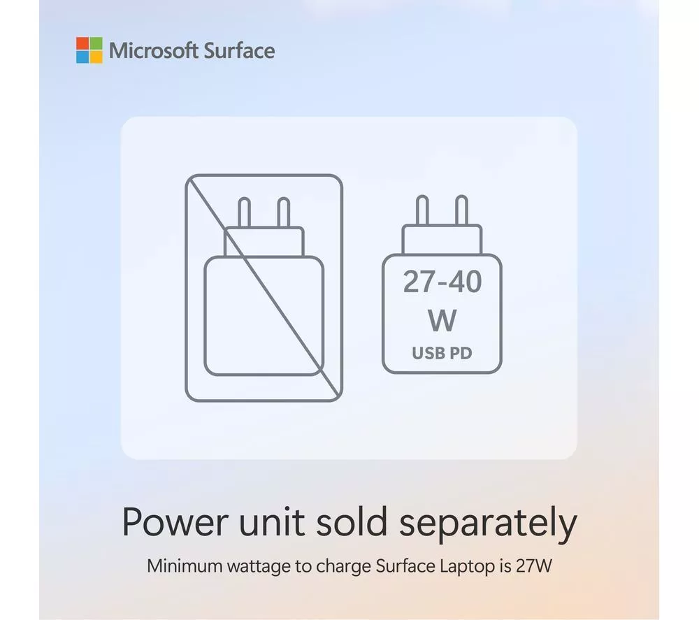 MICROSOFT 13" Surface Laptop, Copilot+ PC - Snapdragon X Plus, 256 GB SSD, Platinum