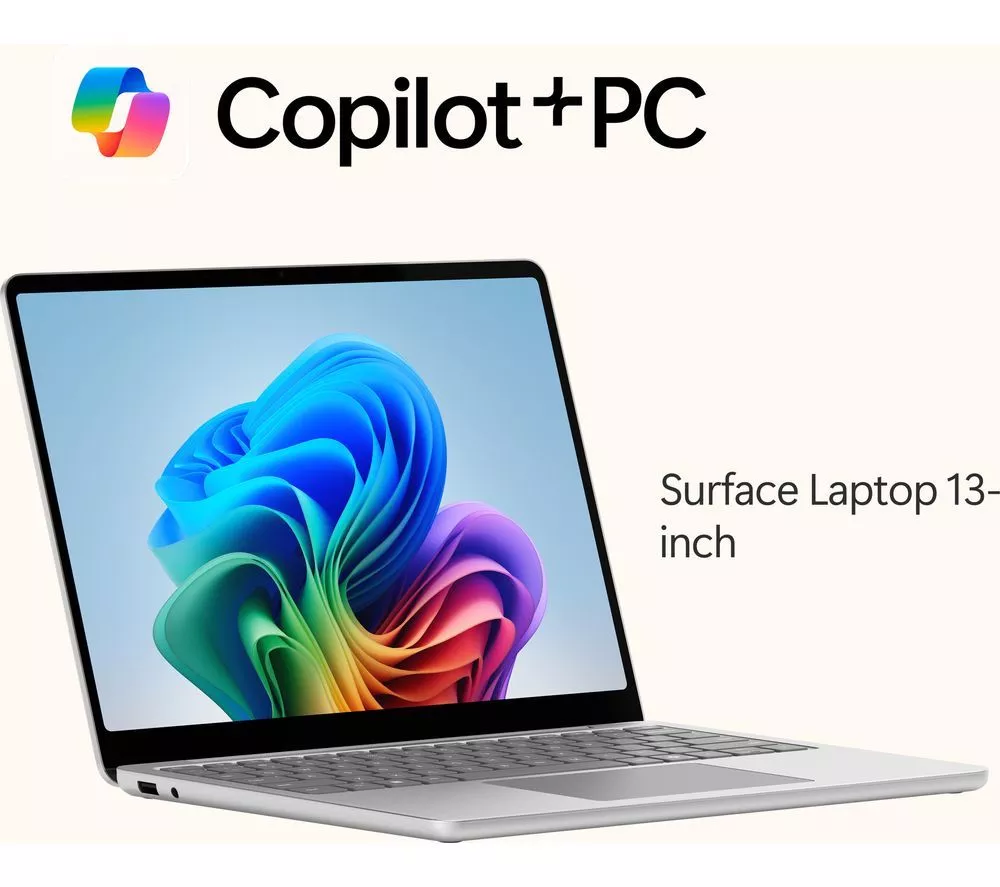 MICROSOFT 13" Surface Laptop, Copilot+ PC - Snapdragon X Plus, 256 GB SSD, Platinum