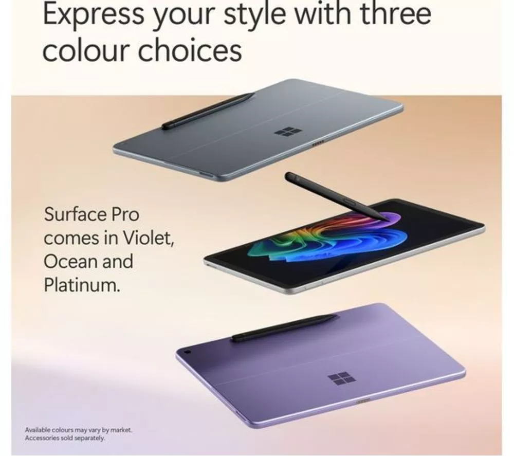 MICROSOFT 12" Surface Pro, Copilot+ PC - Snapdragon X Plus, 512 GB SSD, Platinum