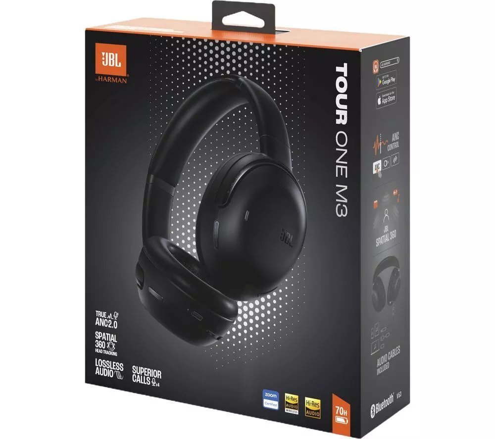 JBL Tour One M3 Wireless Bluetooth Noise-Cancelling Headphones - Black
