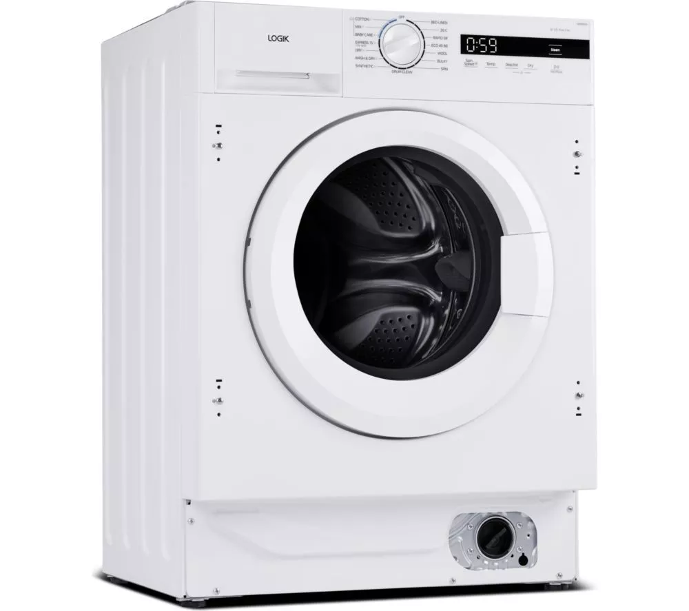 LOGIK LI8W6D25 Integrated 8 kg Washer Dryer - White