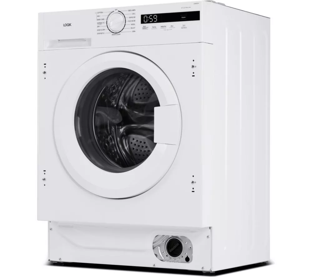 LOGIK LI8W6D25 Integrated 8 kg Washer Dryer - White