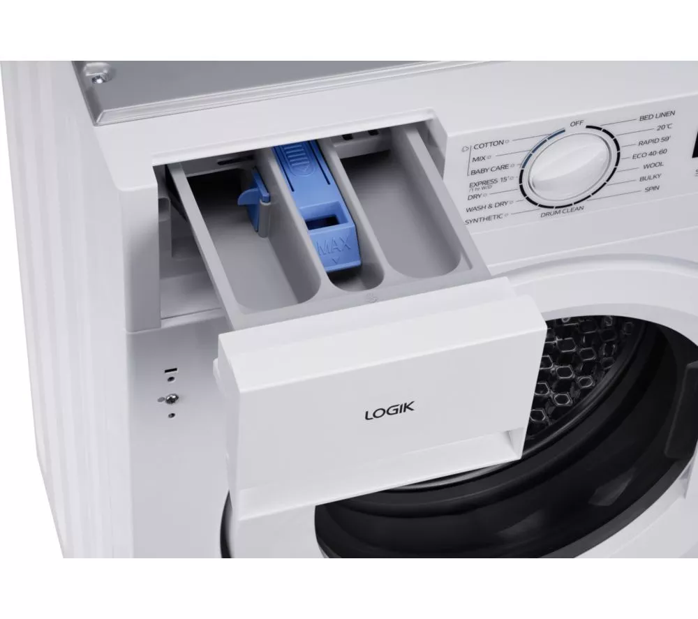 LOGIK LI8W6D25 Integrated 8 kg Washer Dryer - White