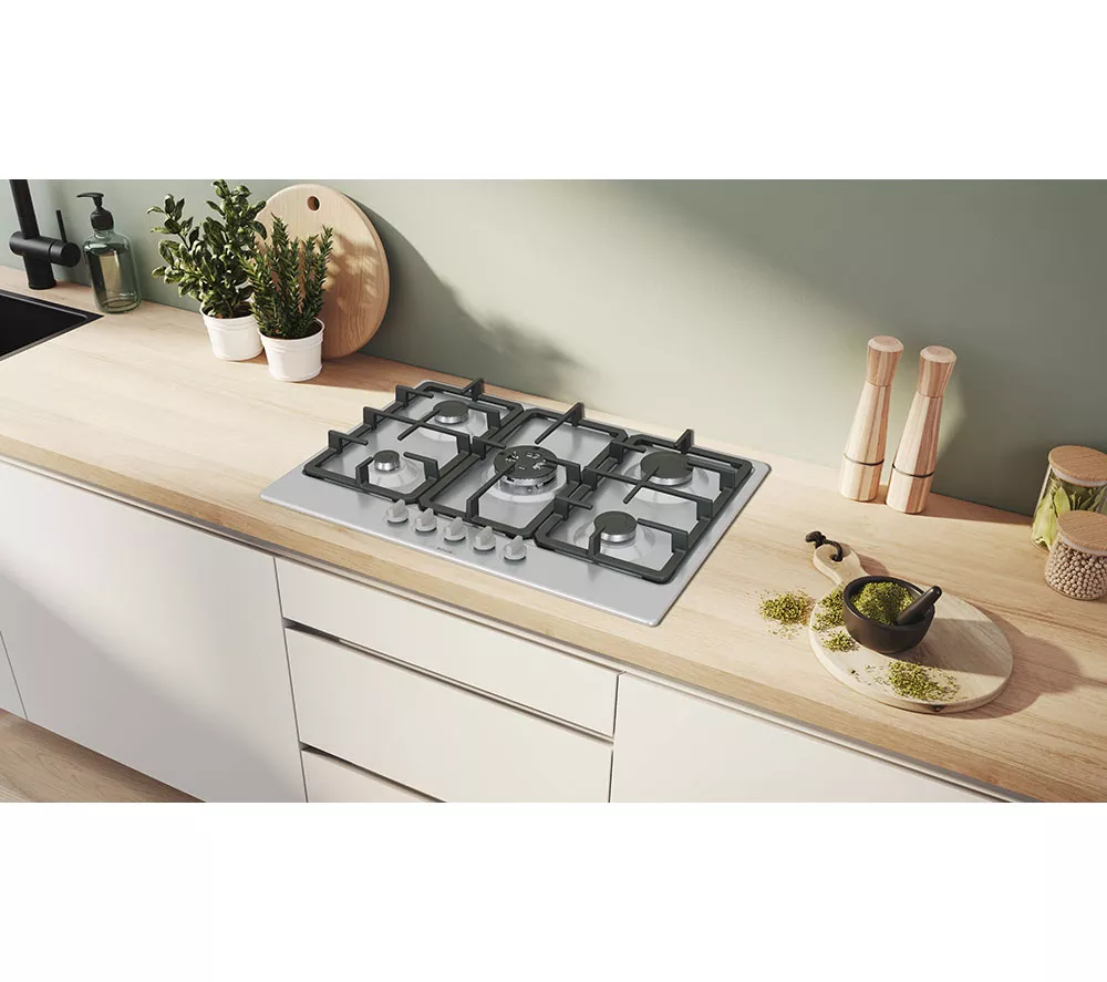 BOSCH Series 4 PGQ7B5K90 75 cm Gas Hob - Stainless Steel