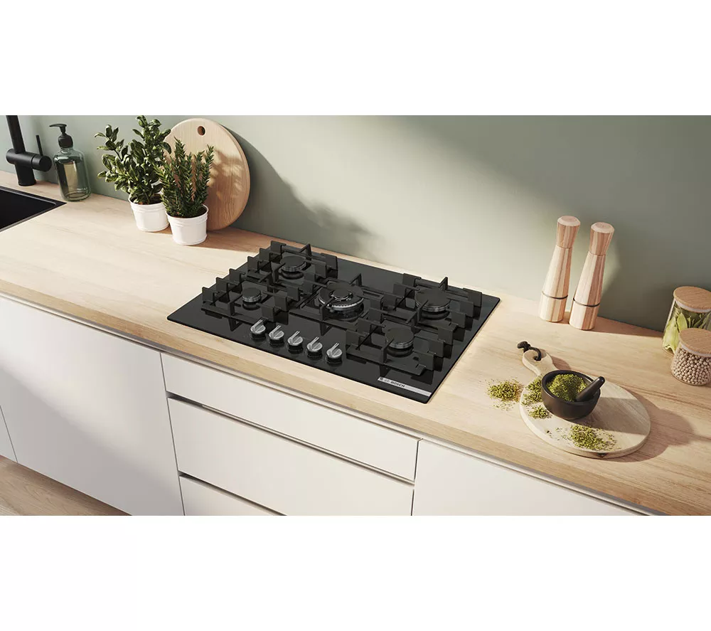 BOSCH Series 6 PPQ7A6I40 75 cm Gas Hob - Black