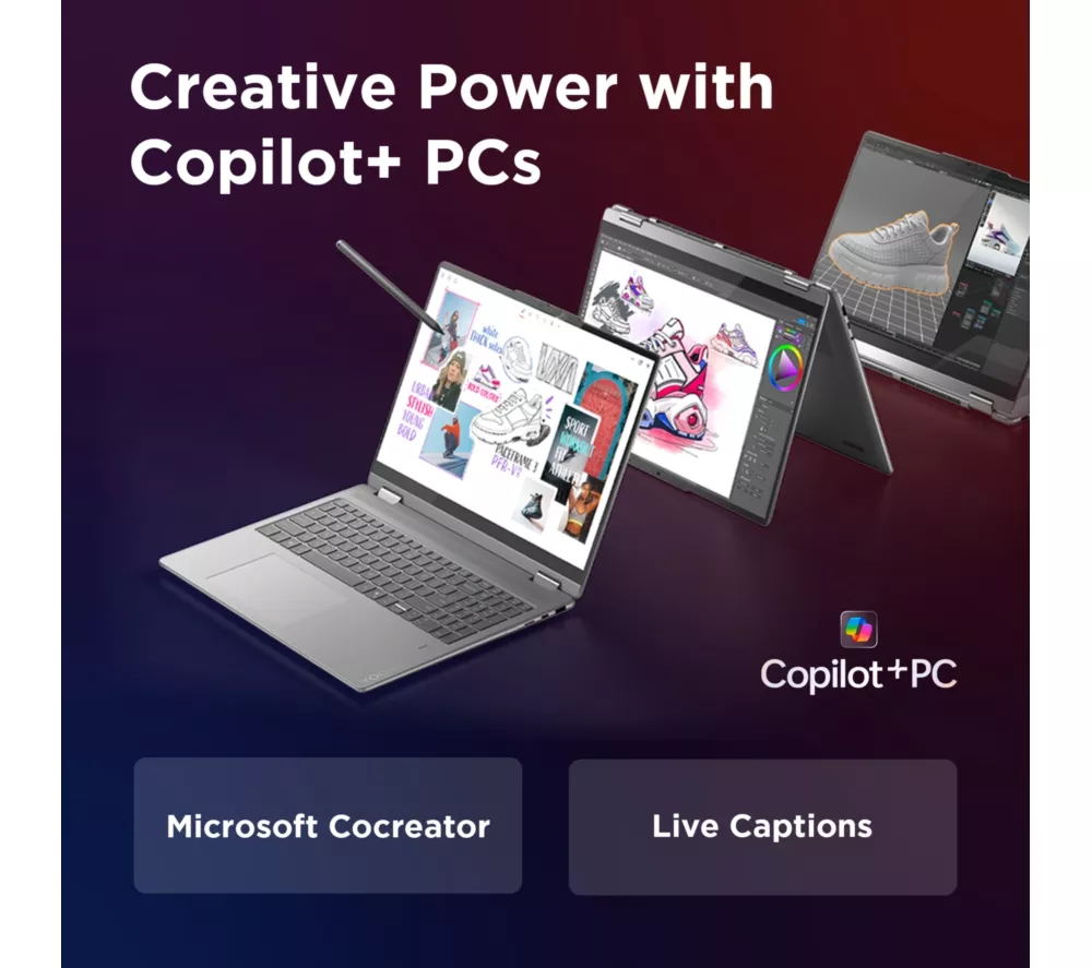 LENOVO Yoga 7 16" 2 in 1 Laptop, Copilot+ PC - Intel® Core™ Ultra 7, 1 TB SSD, Luna Grey